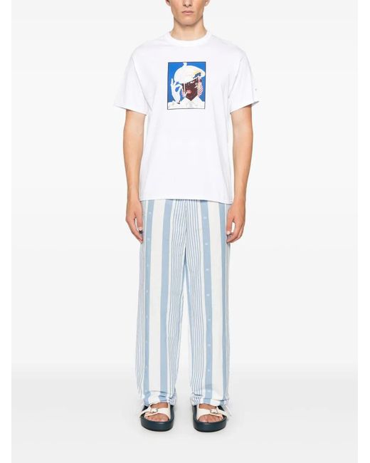 Givenchy Blue 4G-Striped Trousers for men