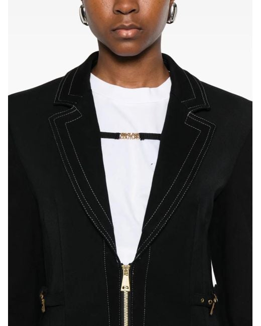 Versace Jeans Couture Black Zip-Up Fitted Jacket