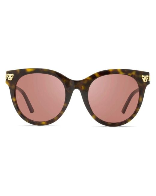 Cartier Brown Ct 0024 Alternative Fit Round-frame Sunglasses