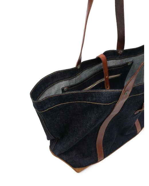 RRL Black Leather Tote Bag for men