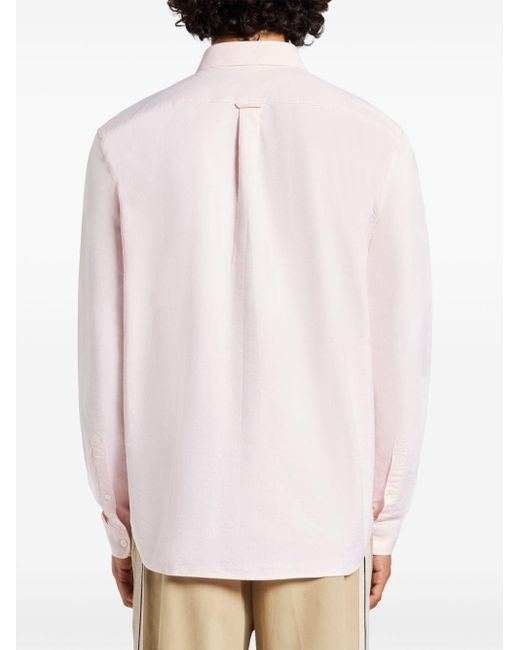 Lacoste Pink Logo-appliqué Cotton Shirt for men