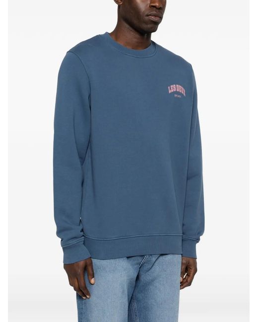 Les Deux Blue Brady Logo Sweatshirt for men