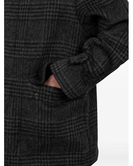 Another Aspect Black Tartan-Pattern Jacket for men