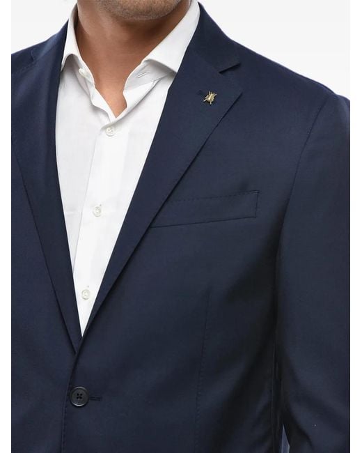 Corneliani Blue Single-Breasted Patch-Pocket Blazer for men