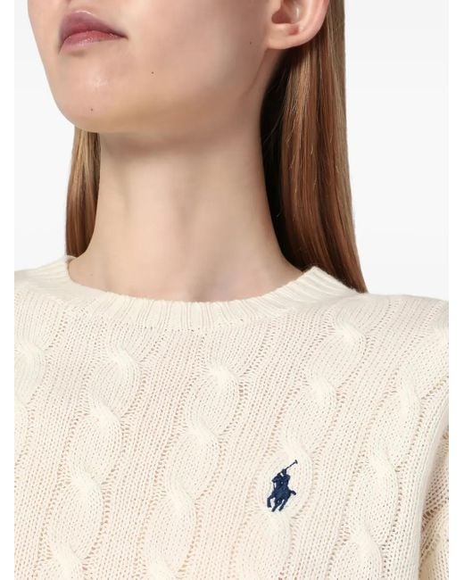 Polo Ralph Lauren Natural Cable-Knit Crew-Neck Sweater