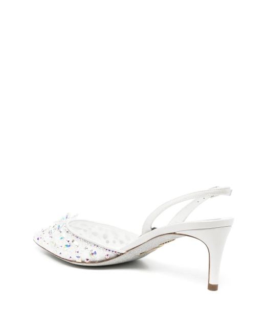 Rene Caovilla White 60Mm Cinderella Pumps