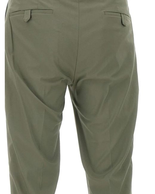 Devore Green Pleated-Front Trousers for men