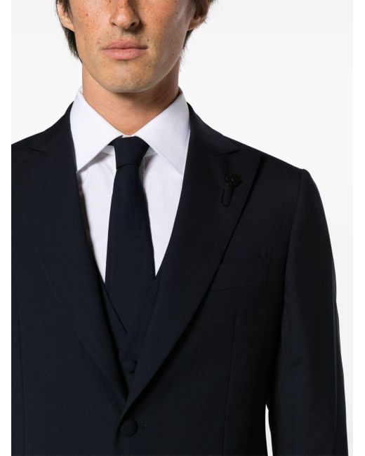 Lardini Blue Single-breasted Wool Suit Set for men