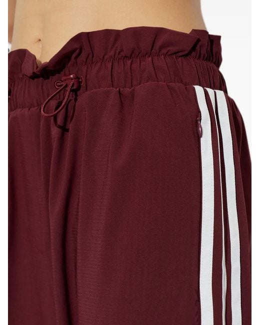 Adidas Red Wide-Leg Track Pants