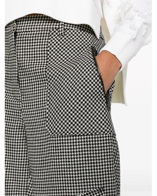 Iceberg Gray Houndstooth-Pattern Tapered Trousers