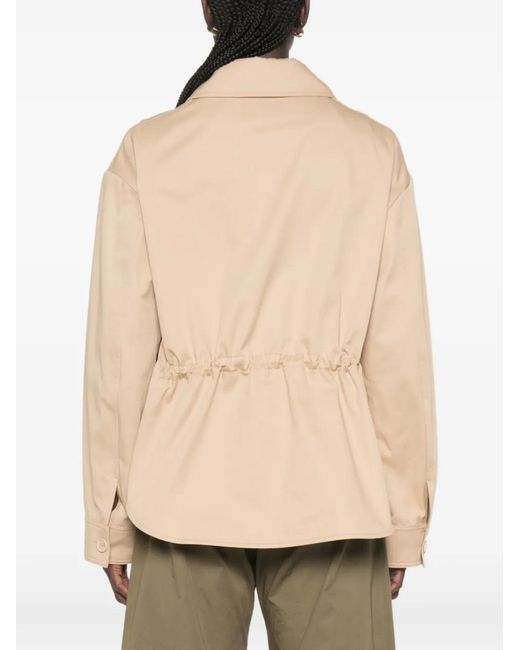 Loewe Natural Leather-Patch Drawstring Jacket