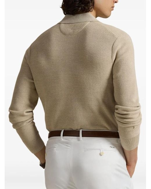 Ralph Lauren Natural Long-Sleeve Polo Shirt for men
