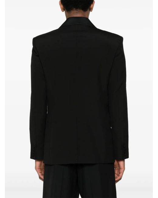 Valentino Garavani Black Scarf-Detail Wool Blazer for men