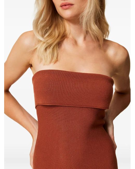 Twinset ストラップレス フレアドレス Red