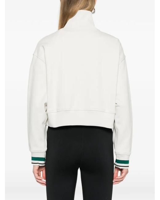 Calvin Klein White Gerippte Sweatshirtjacke