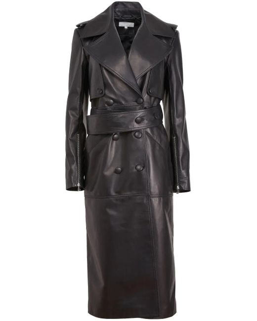 Fleur du Mal Black Moto Leather Trench Coat