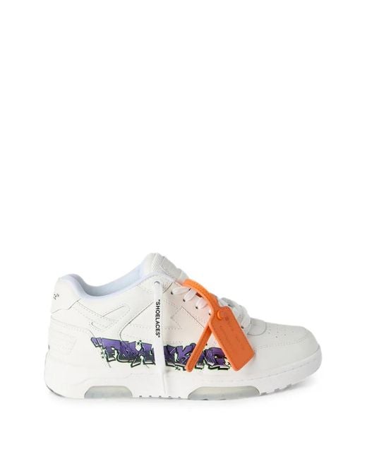 Off-White c/o Virgil Abloh White Leather Lace-Up Sneakers for men