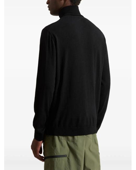 Woolrich Black Roll-Neck Knitted Jumper for men