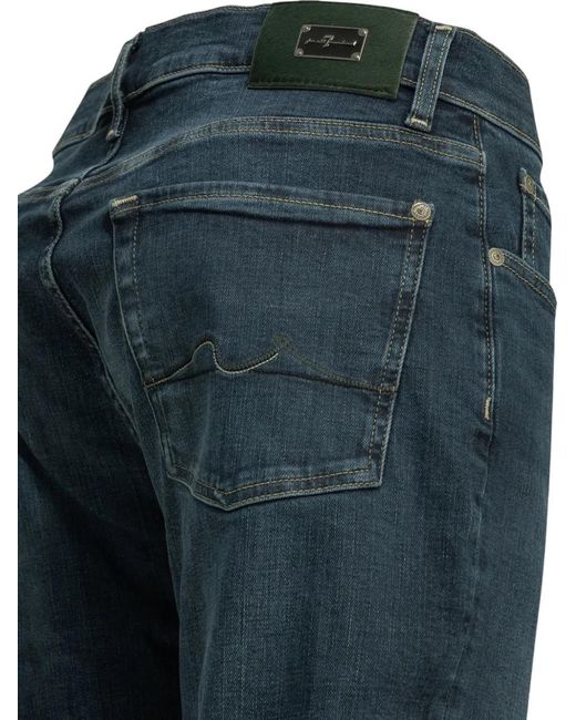 7 For All Mankind Blue Slimmy Logo-Patch Jeans for men