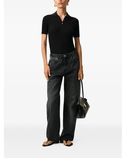 AMI Gray Cotton Large Fit Jeans