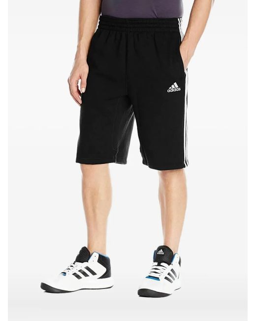 Bermudas con tres rayas Adidas de hombre de color Black