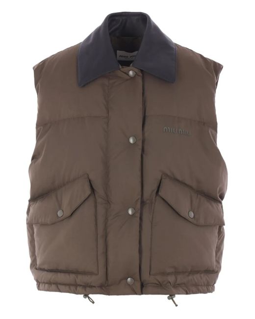 Miu Miu Gewatteerde Bodywarmer in het Brown