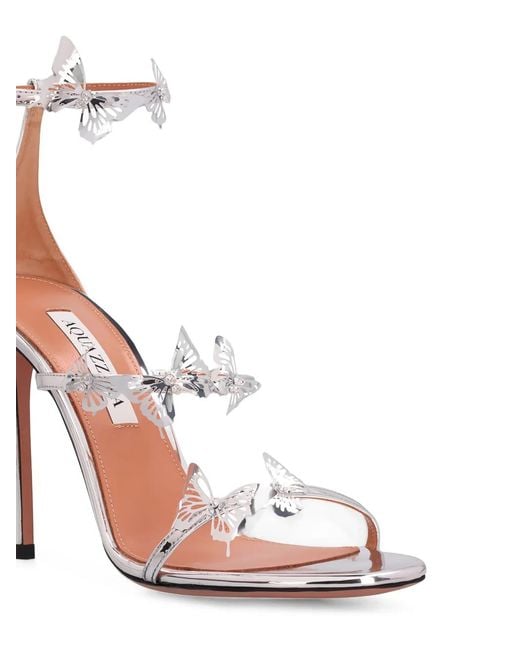 Aquazzura White Papillon Sauvage Butterfly-Embellished Sandals