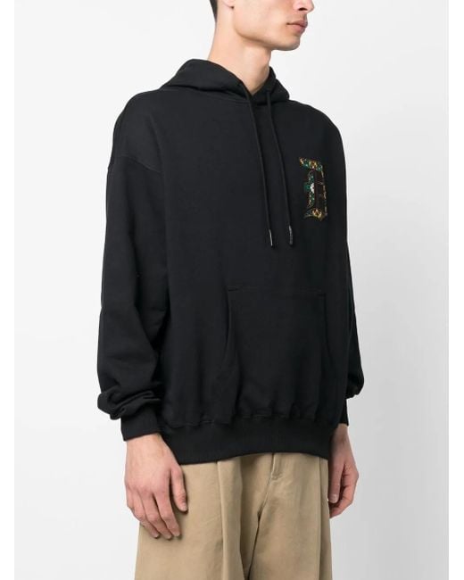 Drole de Monsieur Blue Logo Patch Hoodie for men