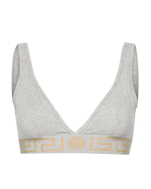 Versace White Greca-Underband Triangle Bra