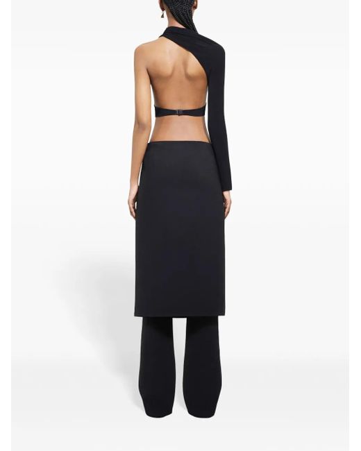 Courreges Oblique Getailleerde Midi-Rok in het Blue