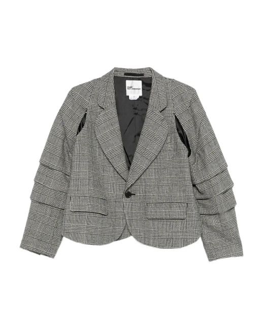 Noir Kei Ninomiya Gray Gestufte Jacke mit Karomuster