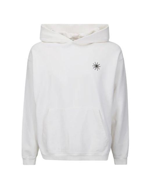 HTC White Stud-Embellished Sun Hoodie