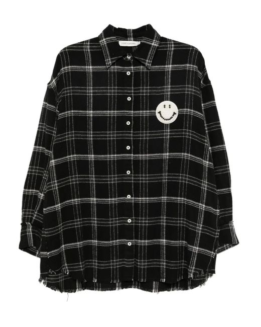 Camisa a cuadros con detalle de cuentas Joshua Sanders de color Black