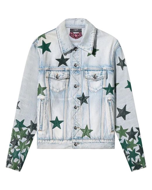 Amiri Blue Chemist Trucker Jacket Light Denim Jackets for men