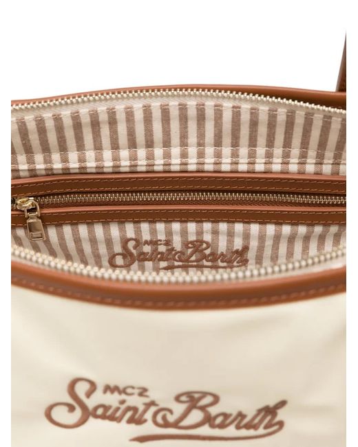 Mc2 Saint Barth White Embroidered-Logo Tote Bag