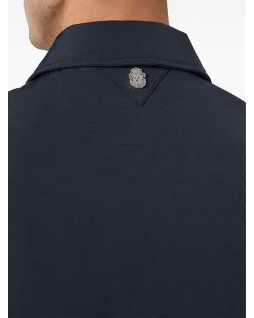 Billionaire Blue Logo-plaque Shirt Jacket for men