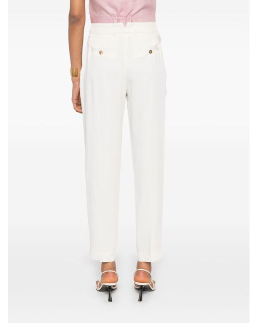 Pantaloni crop con pieghe di PT Torino in White