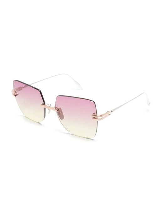 Dita Eyewear Pink Embra Titanium Rimless Sunglasses