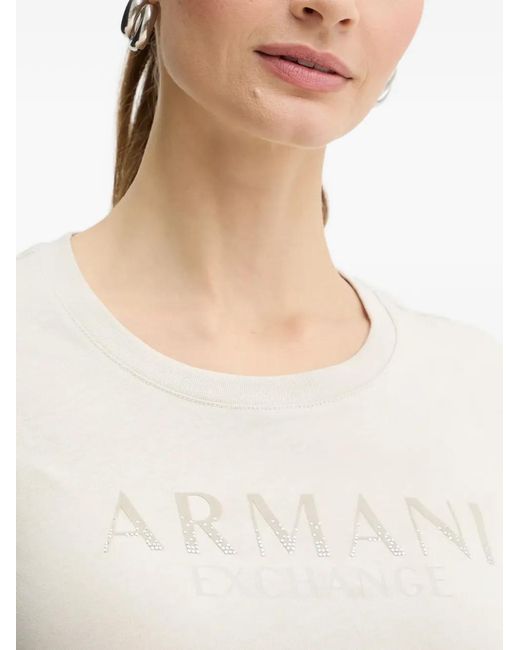 ARMANI EXCHANGE Blue Logo-Lettering T-Shirt