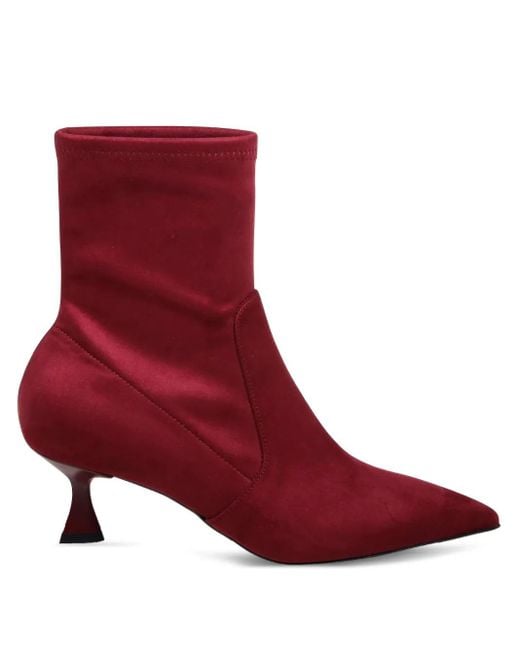 Sergio Levantesi Red 50Mm Celin Ankle Boots