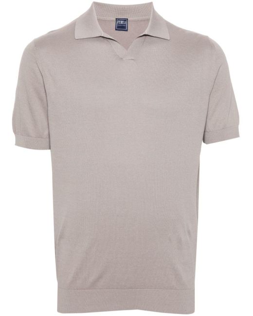 Fedeli White Fuji Cotton Polo Shirt for men