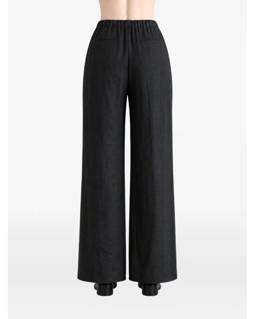 Amomento Black Drawstring Palazzo Pants