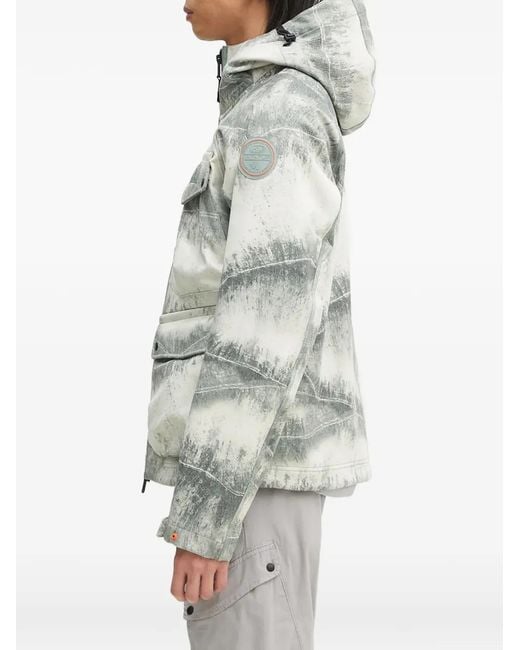 Napapijri Gray Hooded Multi-Pocket Jacket for men