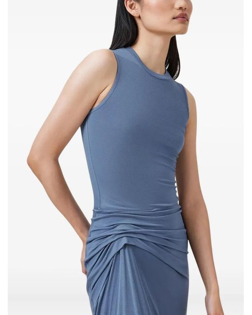 AllSaints Blue Rivi Draped Asymmetric Dress