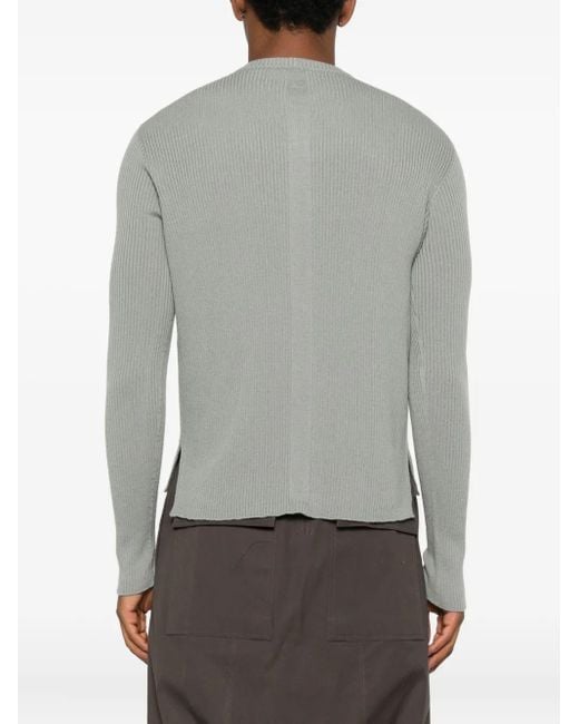 Rick Owens Trui Met Geribbeld Vlak in het Gray voor heren