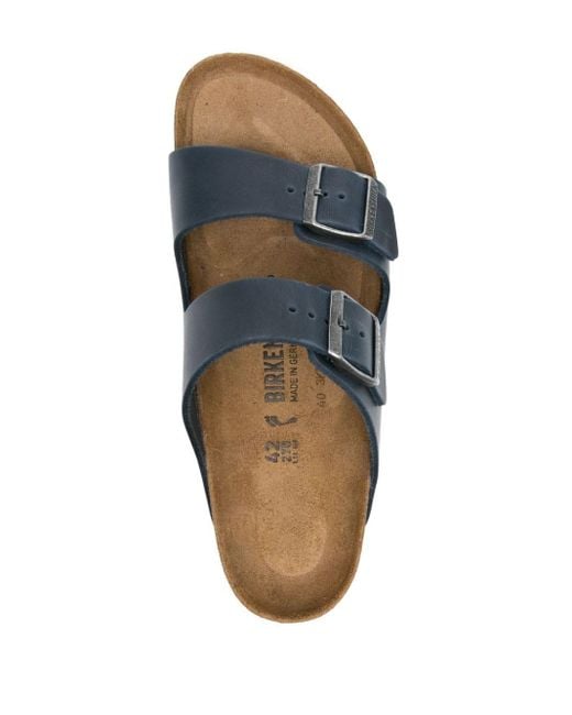 Birkenstock Blue Logo-debossed Leather Sandals for men