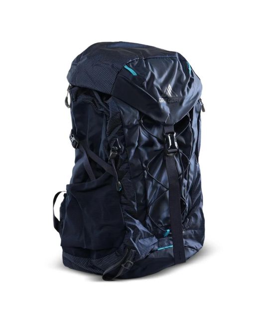 Gregory Blue Logo-Print Panelled Backpack