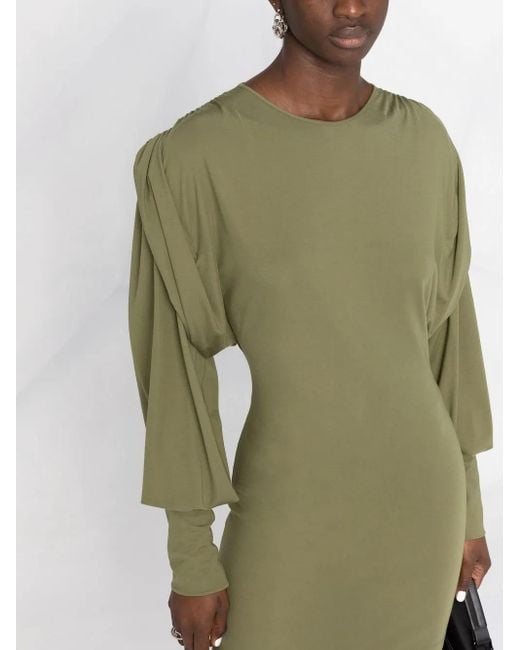 The Attico Green Quinn Fitted Mini Dress