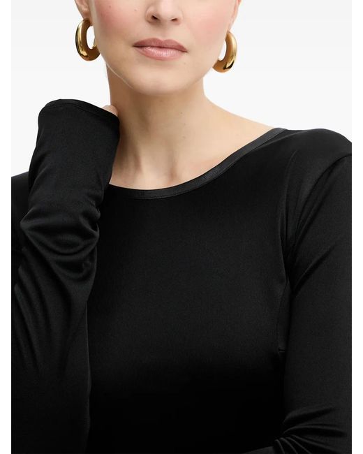 Patrizia Pepe Black Long-Sleeve Midi Dress