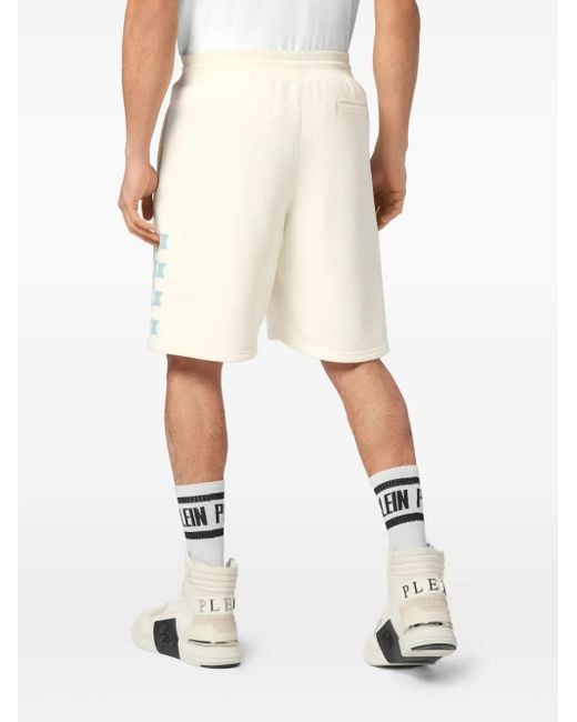 Philipp Plein Natural Checkmate Shorts for men